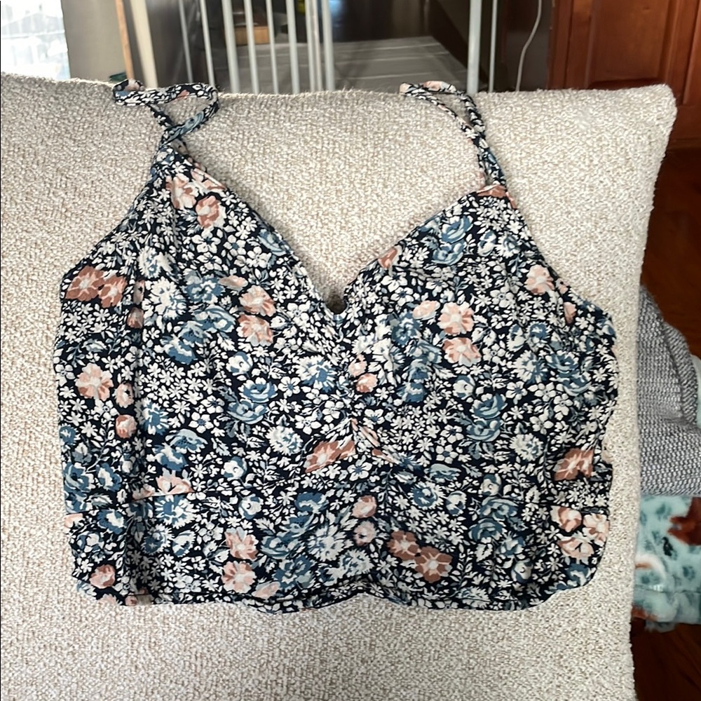 Abercrombie & Fitch Blue and Orange Cropped Camisole